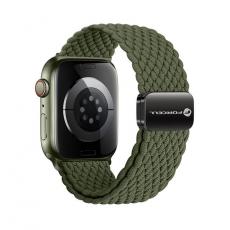 Forcell - Forcell Apple Watch (42/44/45/49mm) Armband Magnetic Nylon - Mörk Olive