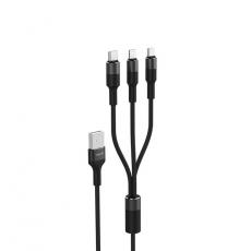 Havit - Havit 3in1 USB-A till Lightning/USB-C/Micro-USB Kabel 2.0A 1.2m - Svart