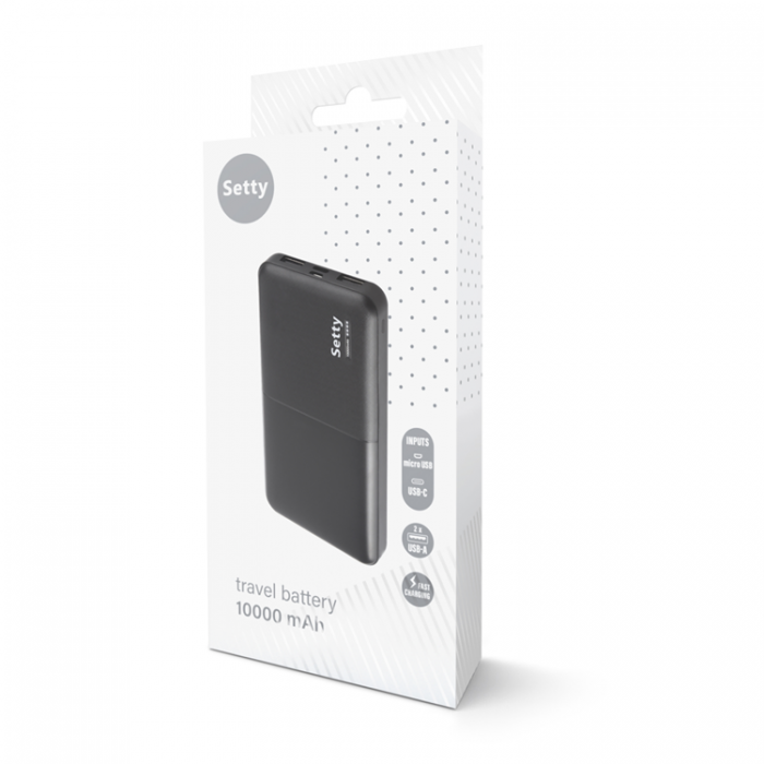 Setty - Setty Powerbank 10000 mAh SPB-10 - Svart