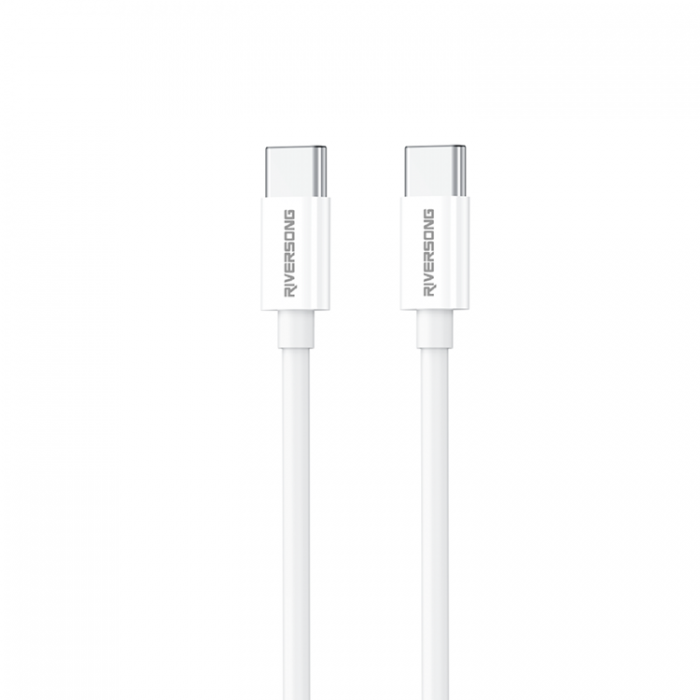 Riversong - Riversong USB-C/USB-C Kabel 1m 3A Lotus 08 CT76 Light - Vit