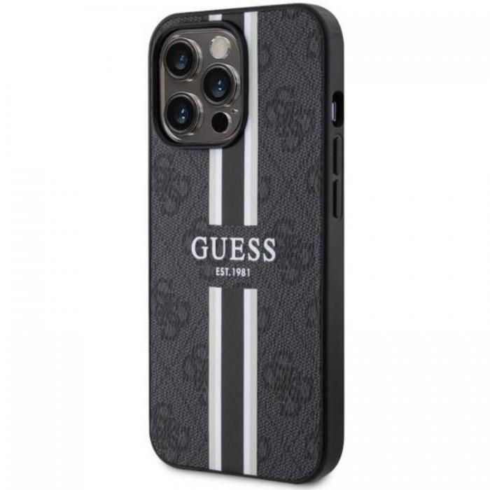 Guess - Guess iPhone 13 Pro Max Mobilskal MagSafe Printed Stripes - Svart