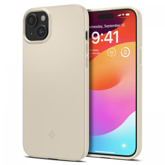 Spigen - Spigen iPhone 15 Plus Mobilskal Thin Fit - Mute Beige