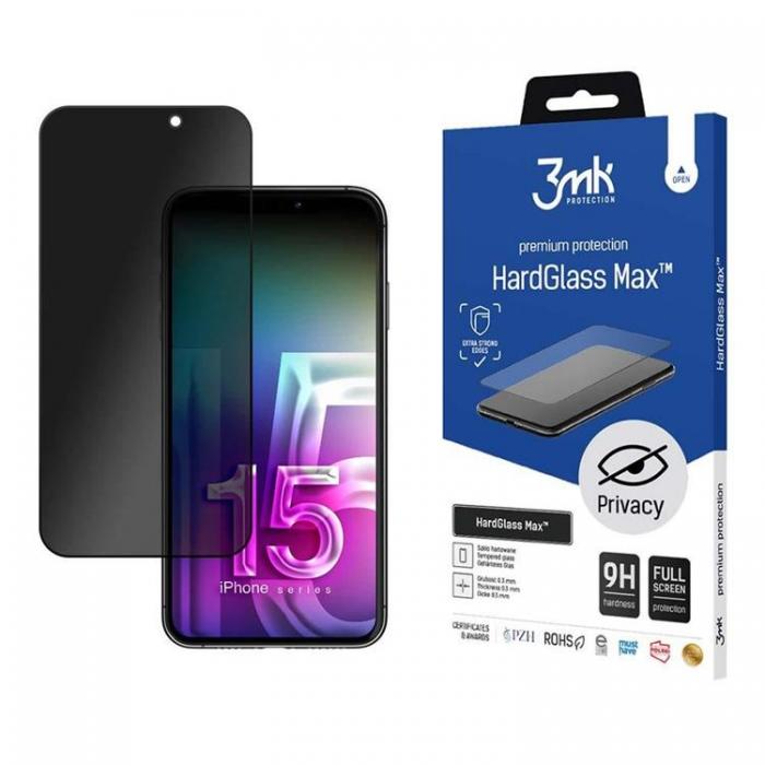 3MK - 3MK iPhone 15 Pro Hrdat Glas Skrmskydd Max Privacy