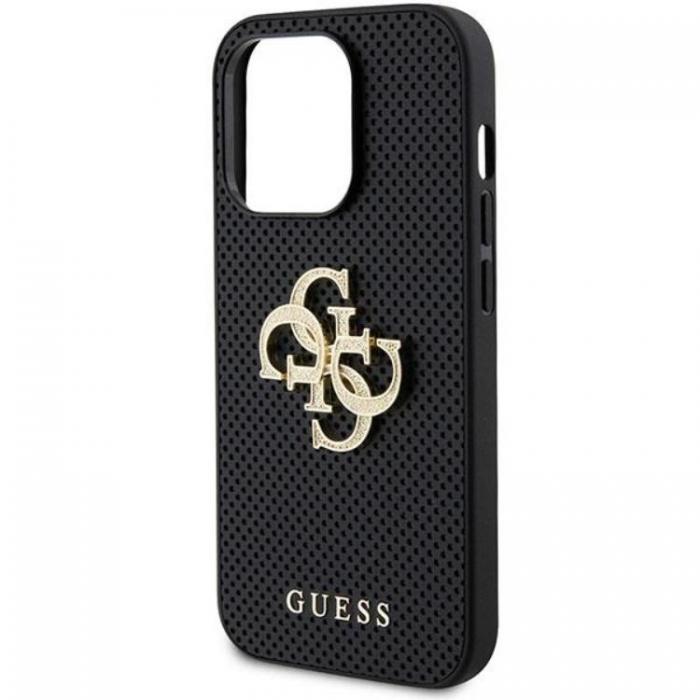 Guess - Guess iPhone 15 Mobilskal Perforated Glitter Logo - Svart