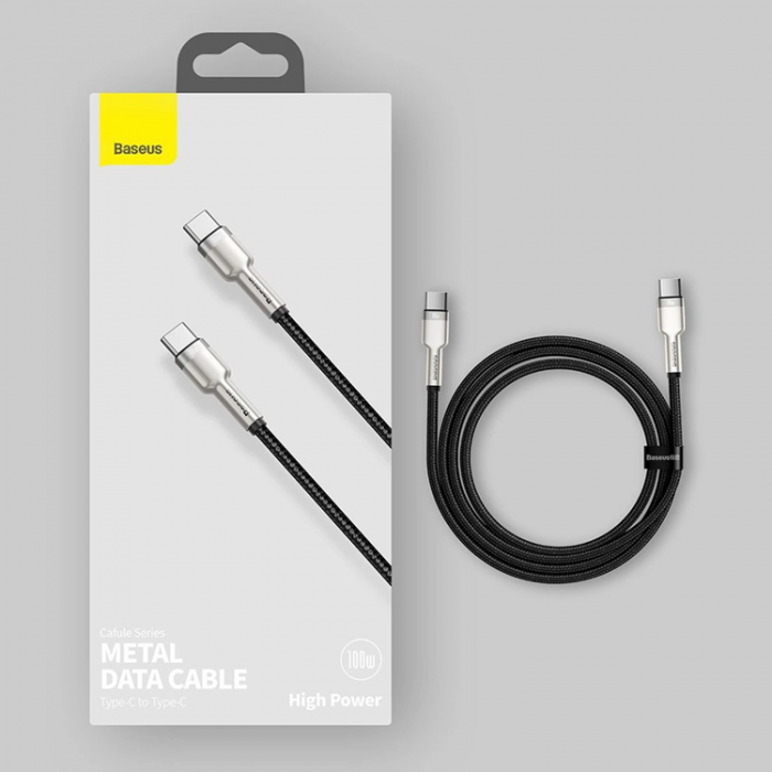 BASEUS - Baseus USB-C till USB-C kabel Cafule Series Metal 100W 5A 2m