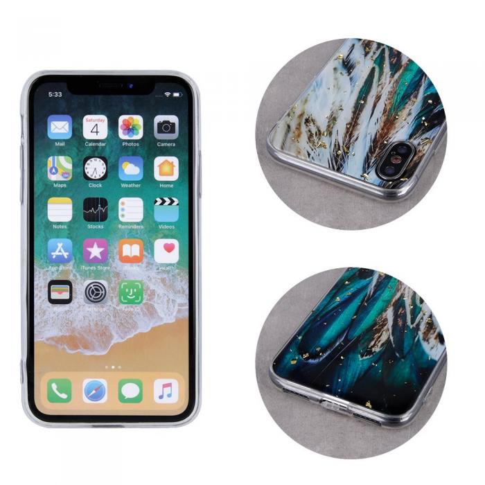 OEM - Guldfrgat Glam Fodral till iPhone 14 Pro - Fjderdesign