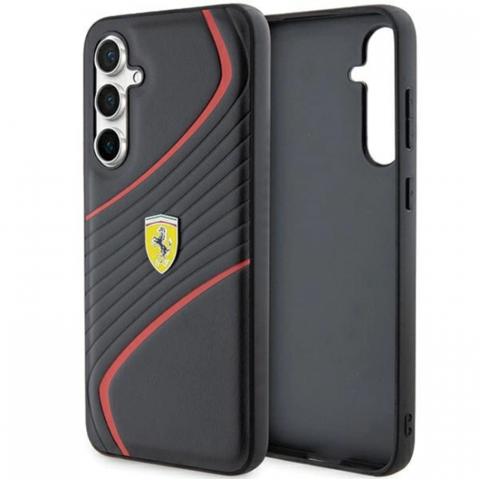 Ferrari - Ferrari Galaxy S23 FE Mobilskal Twist Metal Logo - Svart