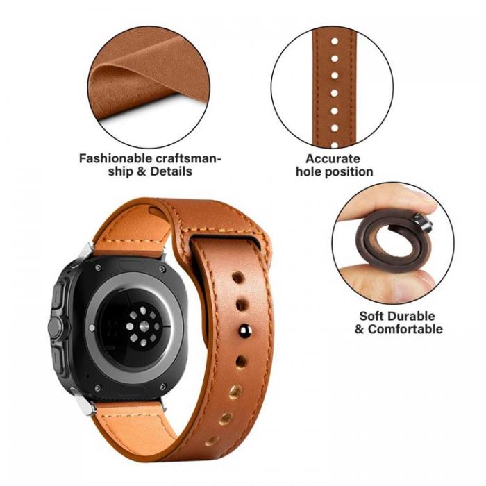 Tech-Protect - Tech-Protect Galaxy Watch Ultra (47mm) Armband LderFit - Brun