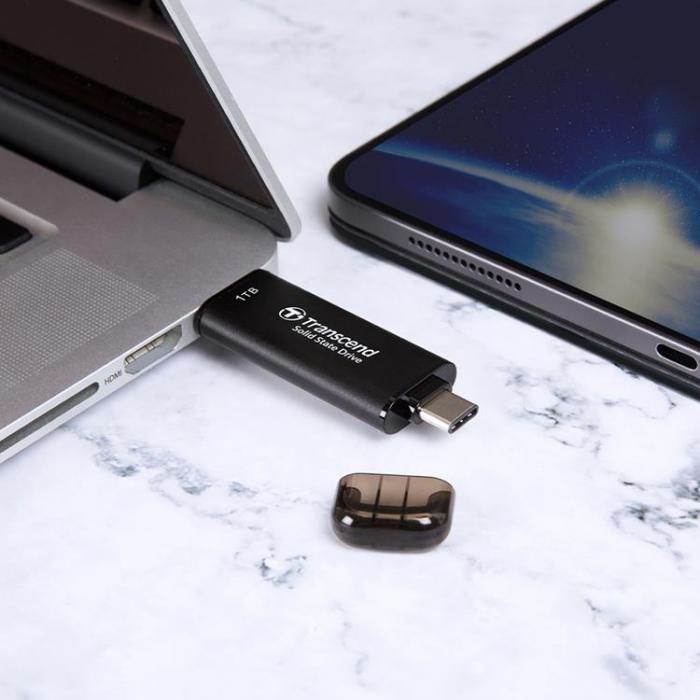 Transcend - Transcend Portabel SSD USB-C 1TB - Silver