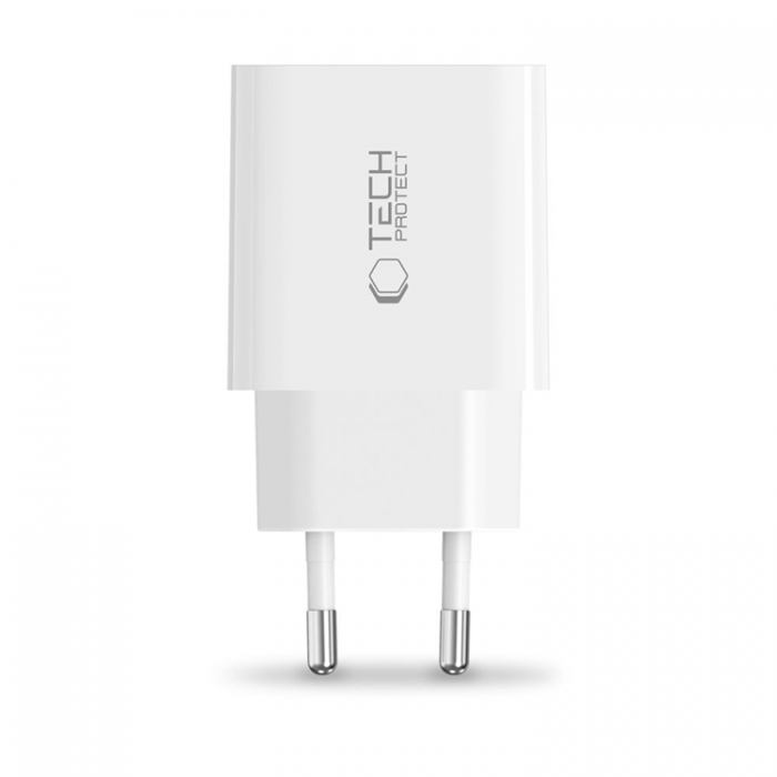 Tech-Protect - Tech Protect Vggladdare USB-C (20W) - Vit