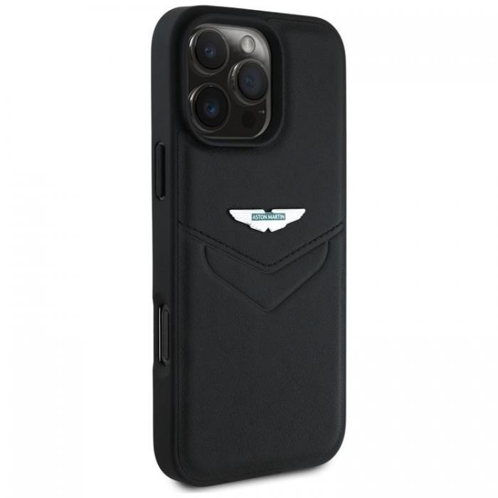 Aston Martin - Aston Martin iPhone 16 Pro Max Mobilskal Lder Victory Design - Svart