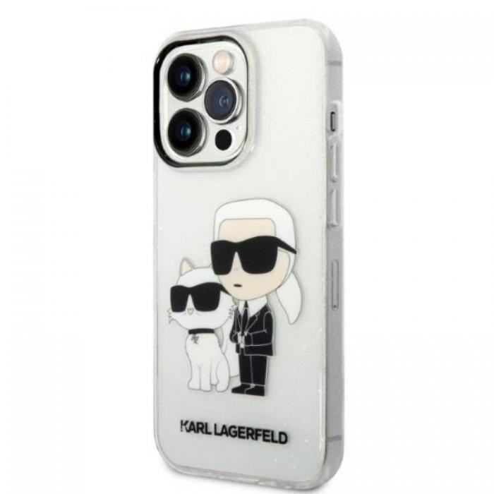 KARL LAGERFELD - Karl Lagerfeld iPhone 14 Pro Skal IML GLIT NFT Karl & Choupette - Clear