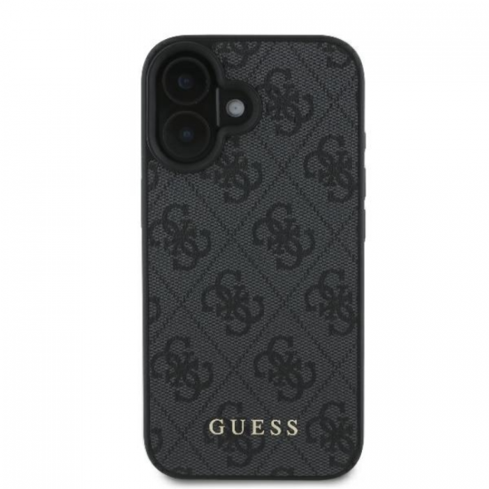 Guess - Guess iPhone 16 Plus Mobilskal 4G Metal Gold Logo - Svart