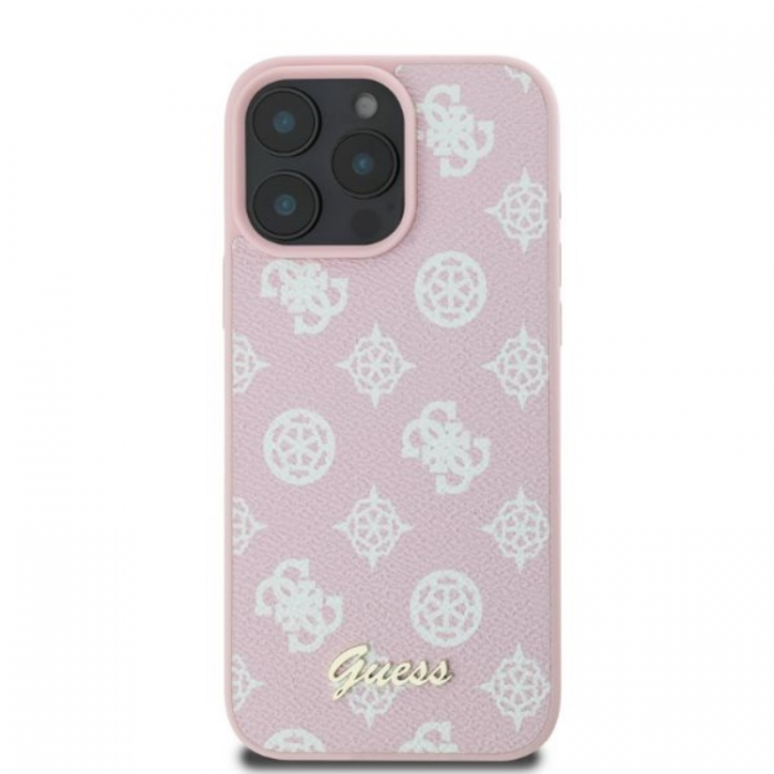 Guess - Guess iPhone 16 Pro Max Mobilskal Magsafe Peony Script - Rosa