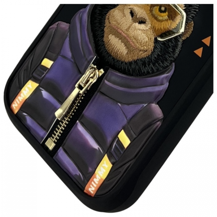 NIMMY - Nimmy iPhone 16 Pro Mobilskal Cool & Cute 2.0 Monkey - Svart