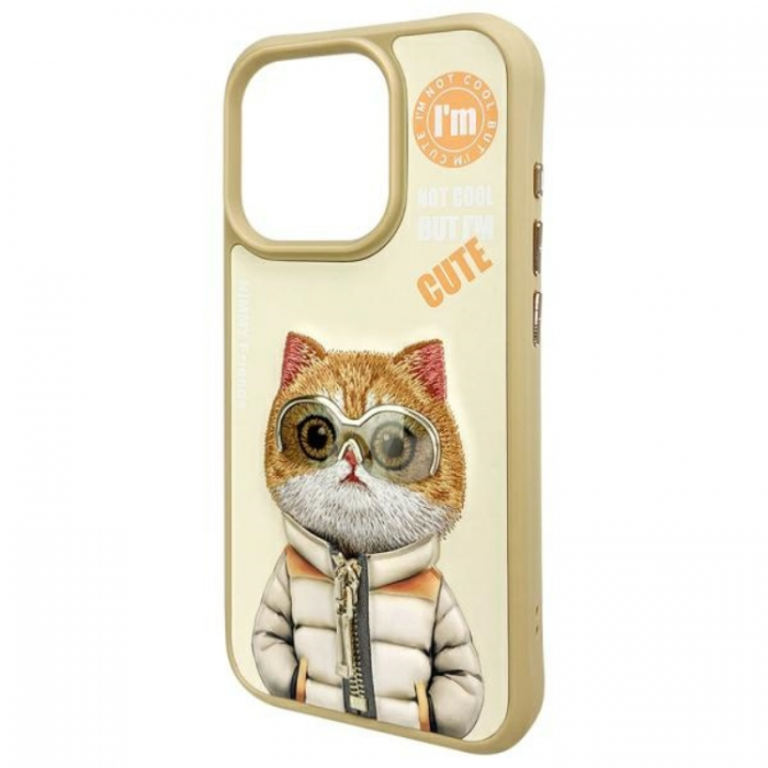 NIMMY - Nimmy iPhone 15 Pro Max Mobilskal Cool & Cute 2.0 Cat - Khaki