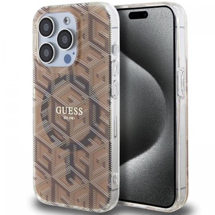 Guess - Guess iPhone 15 Pro Max Mobilskal Magsafe IML GCube - Brun