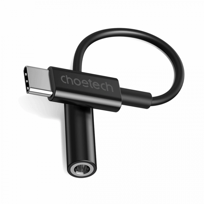 Choetech - Choetech AUX003 USB-C/DC 3.5 mm Ljudadapter - Svart