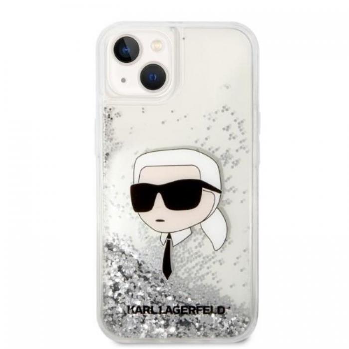 KARL LAGERFELD - Karl Lagerfeld iPhone 14 Plus Skal Glitter Karl Head - Silver