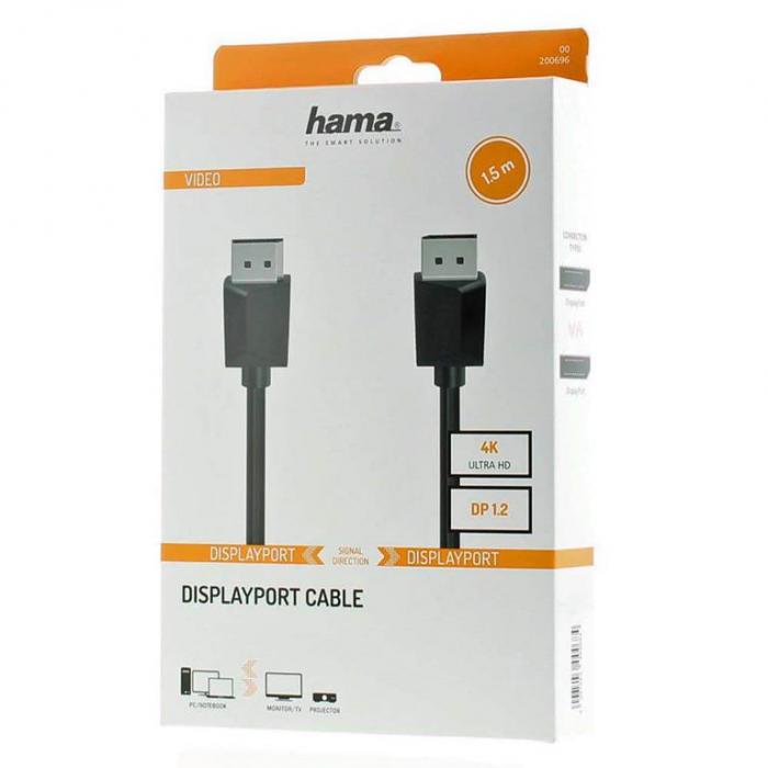 Hama - Hama Kabel DisplayPort 1.2 Ultra-HD 4K 1.5m - Svart