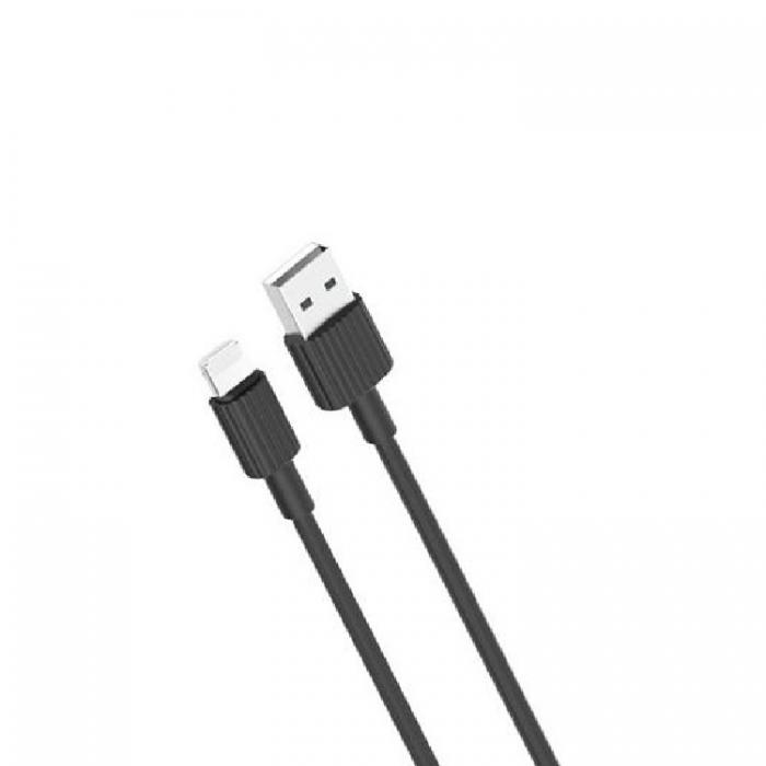 XO - XO USB-A till Lightning kabel 1m 2.4A - Svart