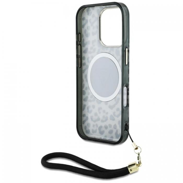 Guess - Guess iPhone 16 Pro Max Mobilskal MagSafe IML Leopard Triangle Strap