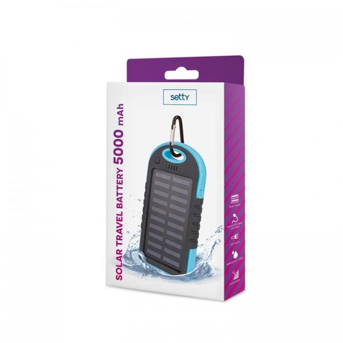 Setty - Setty Powerbank 5000 mAh Solar - Bl