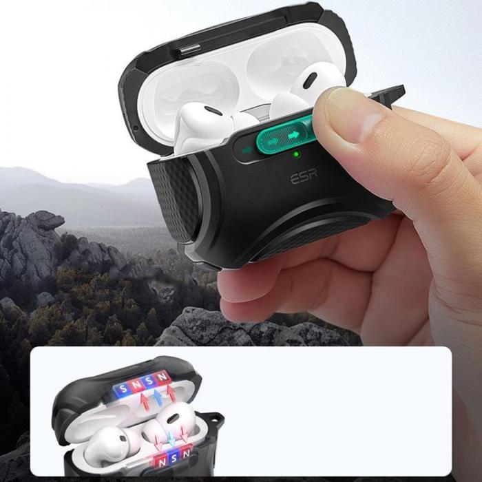 ESR - ESR Apple Airpods Pro 1/2 Skal Magsafe Cyber Flicklock Halolock - Svart