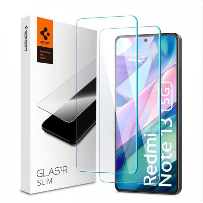 Spigen - [2-Pack] Spigen Xiaomi Redmi Note 13 5G Hrdat Glas Skrmskydd TR Slim