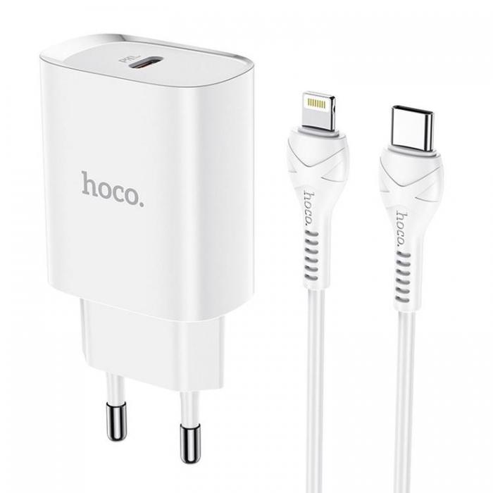 Hoco - Hoco Vggladdare USB-C Med Lightning Kabel - Vit