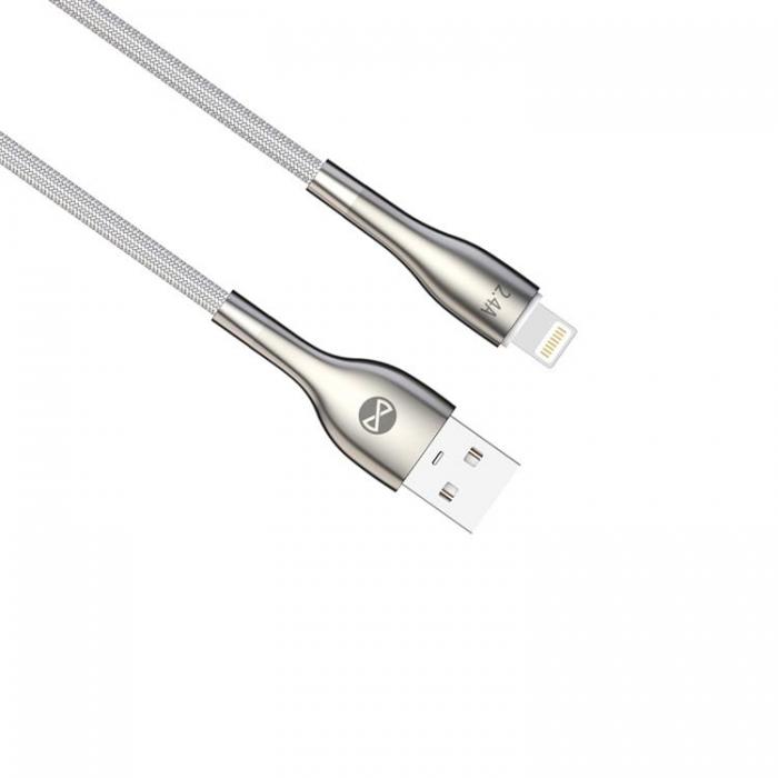 Forever - Forever Sleek USB-A till Lightning kabel 1m 2,4A - Vit