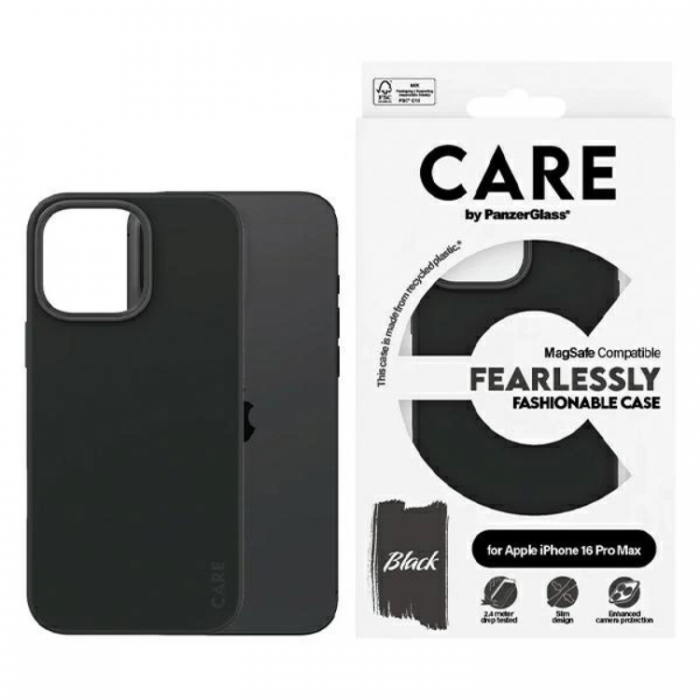 PanzerGlass - CARE By PanzerGlass iPhone 16 Pro Max Mobilskal MagSafe Fashion - Svart