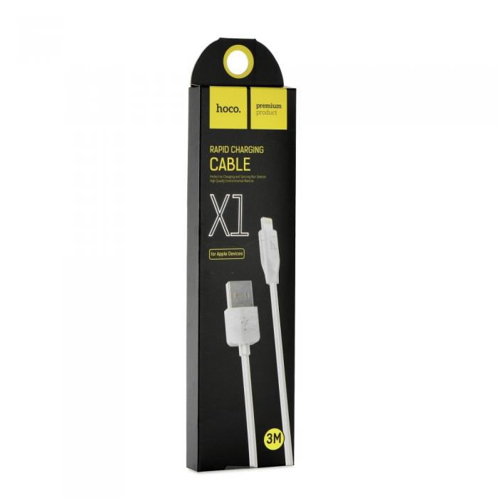 Hoco - HOCO snabbladdning USB-A till Lightning kabel X1 3m - Vit