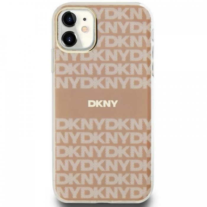 DKNY - DKNY iPhone 11/XR Mobilskal Magsafe IML Mono & Stripe - Rosa