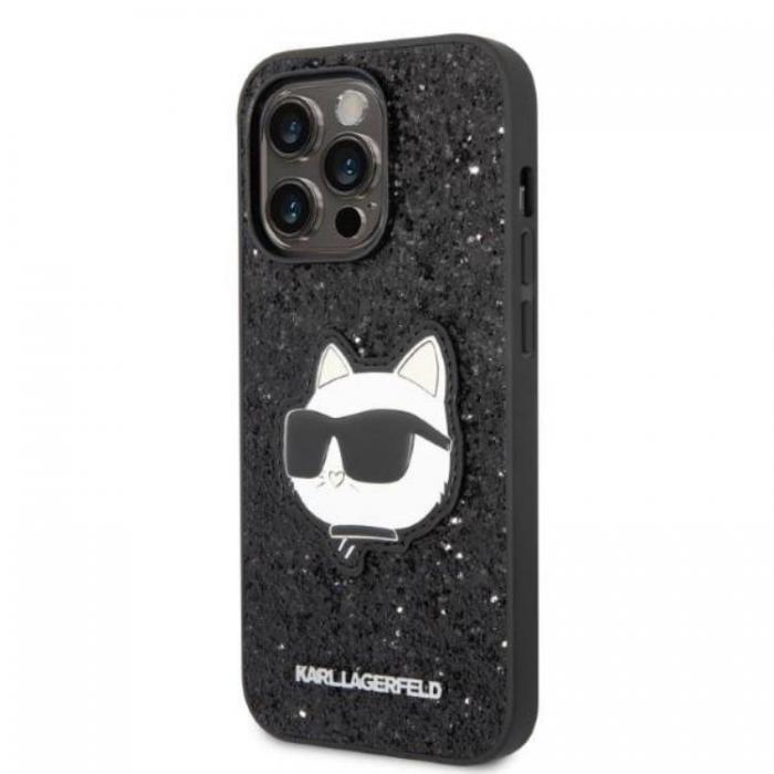 KARL LAGERFELD - Karl Lagerfeld iPhone 14 Pro Skal Glitter Choupette Patch - Svart