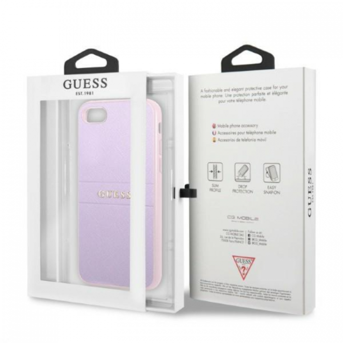 Guess - Guess iPhone 7/8/SE (2020/2022) Mobilskal Saffiano Stripe