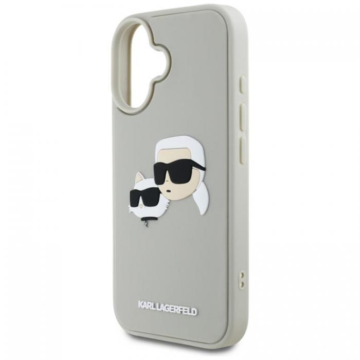 KARL LAGERFELD - Karl Lagerfeld iPhone 16 Mobilskal 3D Rubber Double Heads - Beige