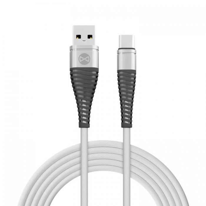 Forever - Forever Shark USB-C till USB-A kabel 1m 2A - Vit