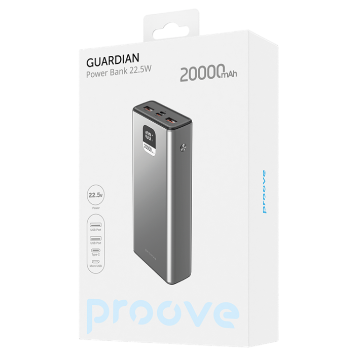 Proove - Proove Powerbank 20000mAh 22.5W Guardian - Metal Gr