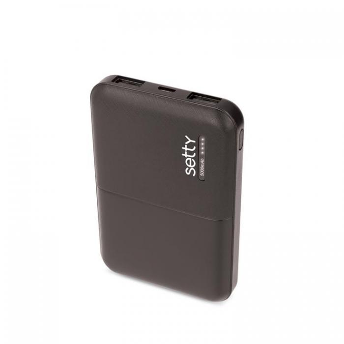 Setty - Setty Powerbank 5000 mAh SPB-05 - Svart