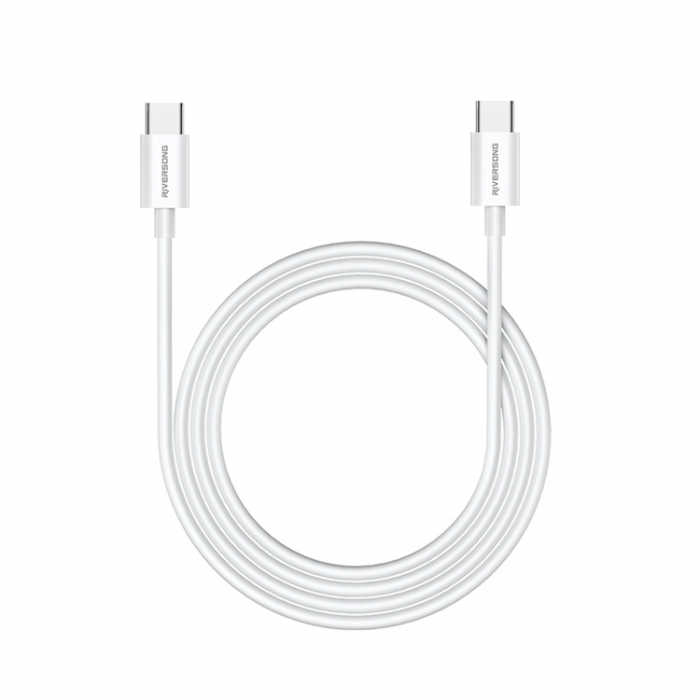 Riversong - Riversong USB-C/USB-C Kabel 1m 3A Lotus 08 CT76 Light - Vit