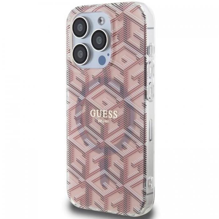 Guess - Guess iPhone 15 Pro Mobilskal Magsafe IML GCube - Rosa