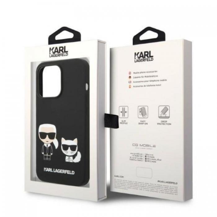 KARL LAGERFELD - Karl Lagerfeld iPhone 14 Pro Skal Magsafe Silicone Karl & Choupette - Svart