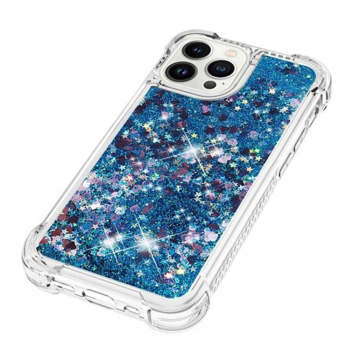 A-One Brand - iPhone 14 Pro Skal Liquid Floating Glitter - Bl