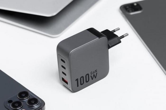 Forcell - Forcell F-Energy GaN Vggladdare 100W 3xUSB-C 1xUSB-A - Gr