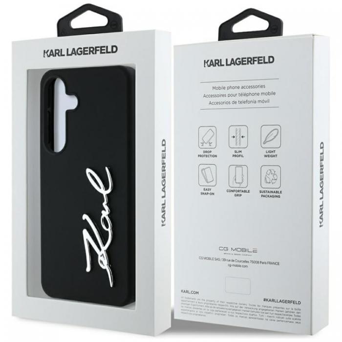 KARL LAGERFELD - Karl Lagerfeld Galaxy S25 Ultra Mobilskal Silikon Metal Signature - Svart