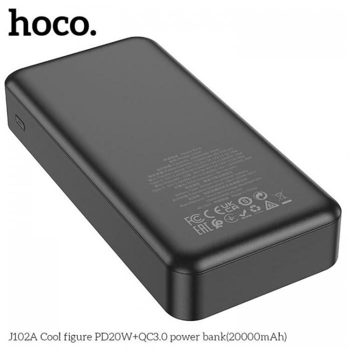 Hoco - Hoco Powerbank 20000 mAh 20W PD QC3.0 3A J102A - Svart