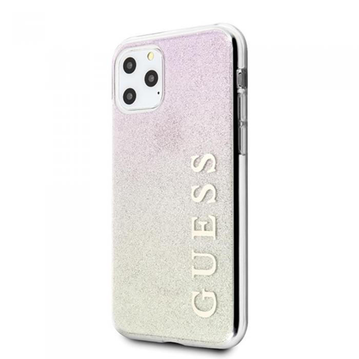 Guess - Guess iPhone 11 Pro Skal Rosguld Glitter Gradient