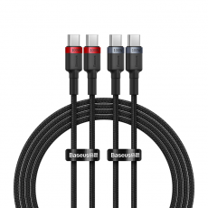 BASEUS - Baseus USB-C Kabel Cafule 100W 1m 2 st - Röd/Svart och Svart/Grå