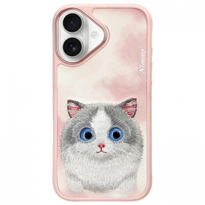 NIMMY - Nimmy iPhone 16 Mobilskal Big Eyed Pet 2.0 Cat - Rosa